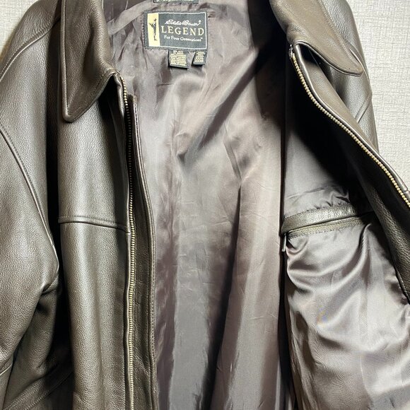 Eddie Bauer Leather Bomber Jacket 3X/Tall - Picture 6 of 11